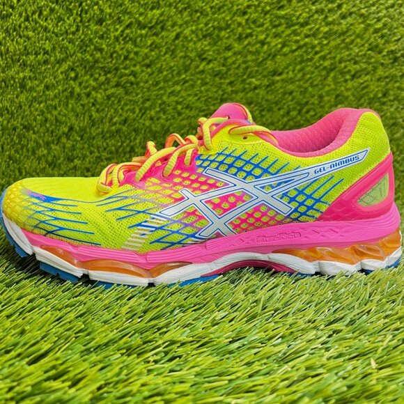 Near Mint Condition RARE ASICS GEL Nimbus 17 Size 8 Yellow Pink Blue 39 Medium - Picture 1 of 9